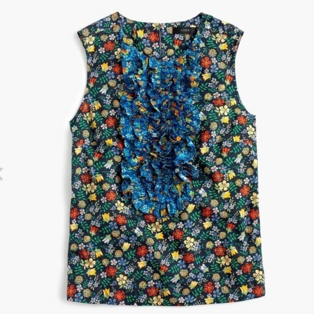 J.CREW COLLECTION Size 00 Ruffle Blouse Top in Liberty Edenham Floral